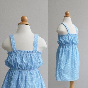 1980's Cornflower Calico Sundress //  Girl's Size 3 to 4 // Girls Size xs
